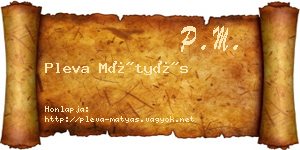 Pleva Mátyás névjegykártya