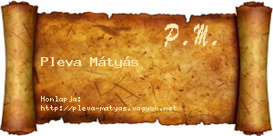 Pleva Mátyás névjegykártya
